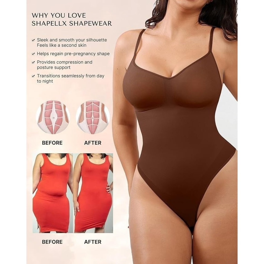 New SHAPELLX Seamless Bodysuit Tummy Control ButtLift Slimming Shapewear xl/xxl